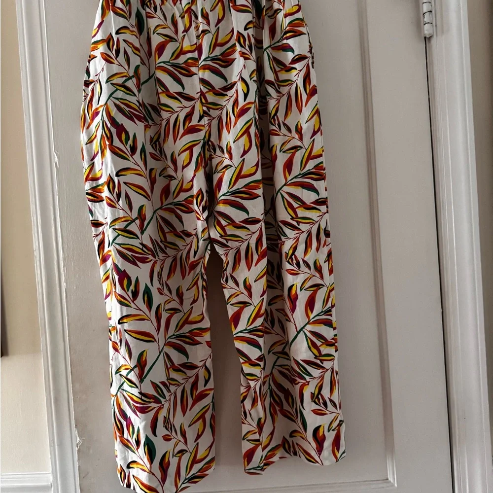 Calligraphie Leaf Print wiWooden Beads Pants - Picture 10 of 12